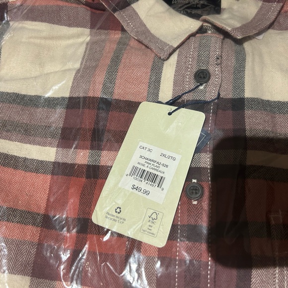 BRAND NEW WIND RIVER PINK PLAID BUTTON COTTON SHIRT - Picture 4 of 8